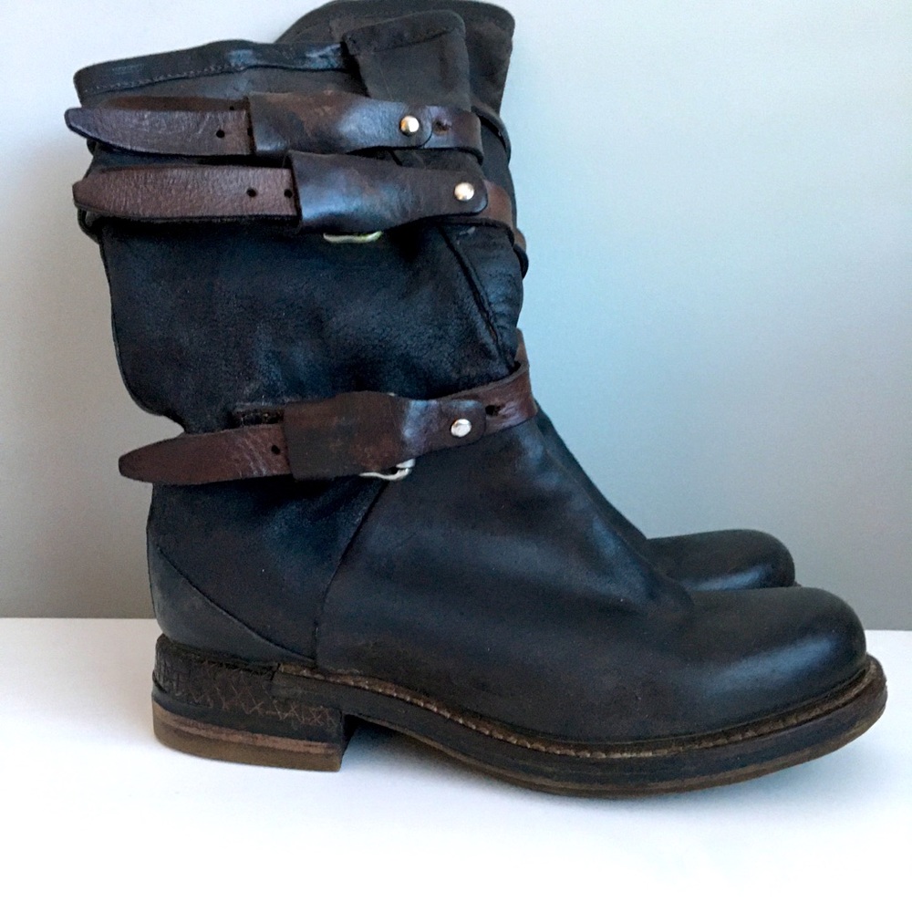 A.S. 98 Dark grey leather boots